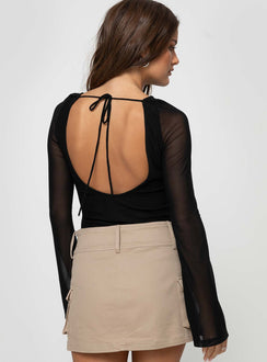 Lukea Long Sleeve Bodysuit Black