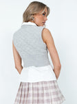 Harlow Sweater Vest Grey Princess Polly  Cropped 