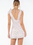 Princess Polly Plunger  Island Time Mini Dress Pink Floral