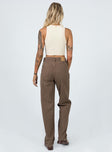 Princess Polly Mid Rise  Motel Parallel Jeans Rich Brown