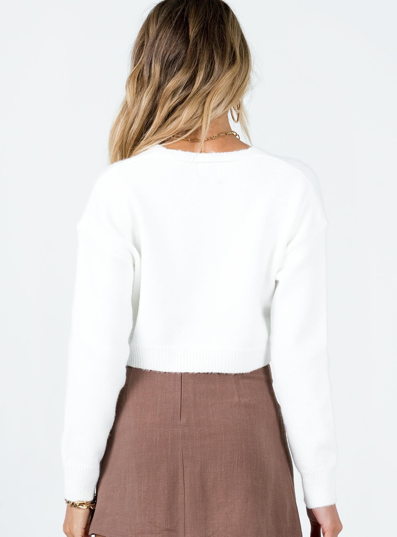 Eva Cardigan White Princess Polly  Cropped 