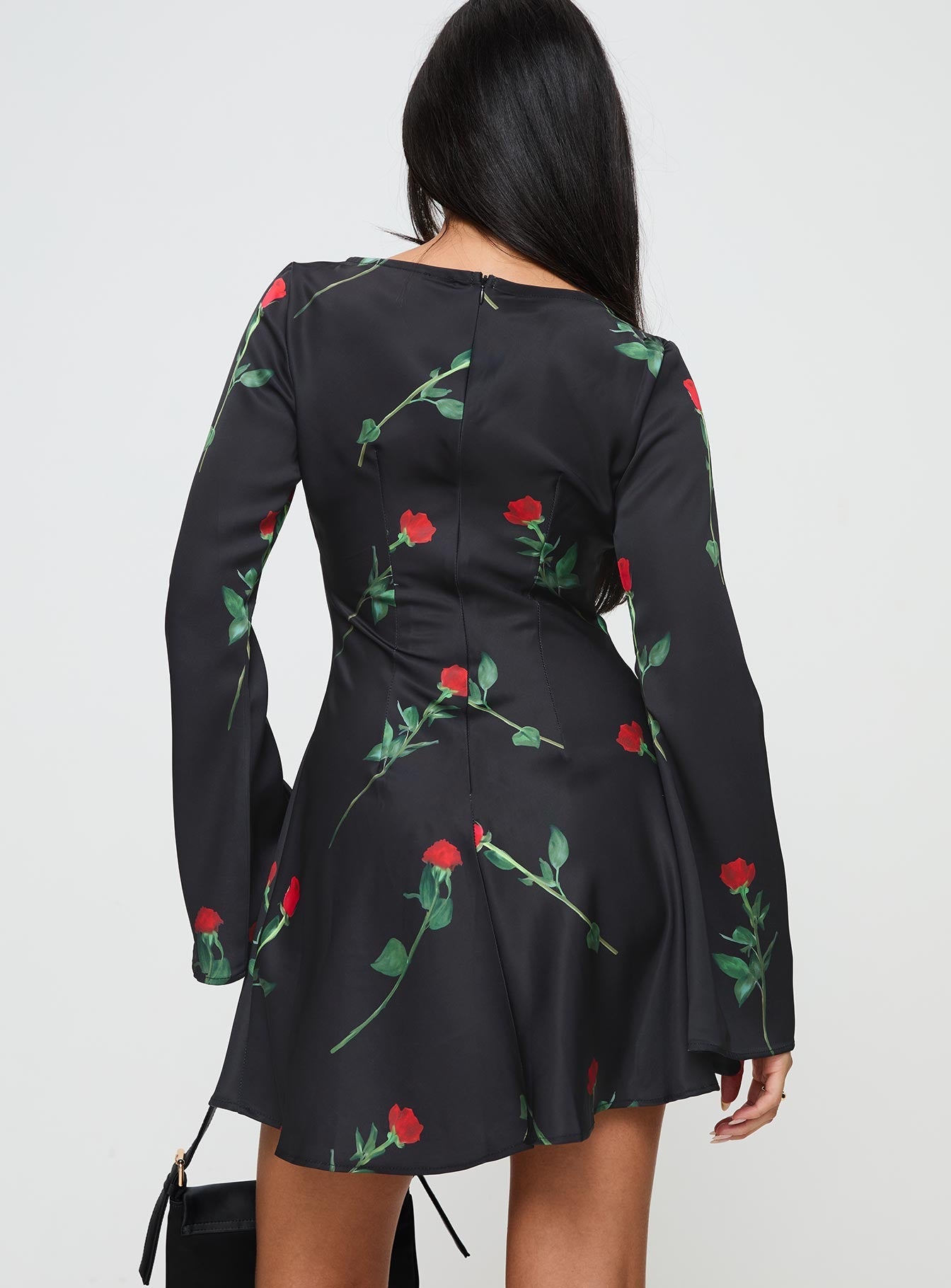 Shop Formal Dress - Heartfelt Long Sleeve Mini Dress Black secondary image