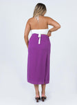 Dezi Satin Midi Skirt Purple