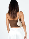 Alima Strapless Top Brown