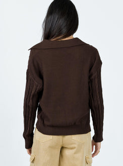 Symons Sweater Brown Princess Polly  Cropped 