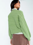 Green sweater Knit material  Mock neck 
