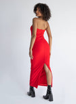 Charm Strapless Midi Dress Red
