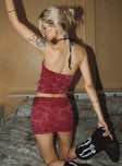 rED MATCHING SET Strapless top mini skirt paisley print