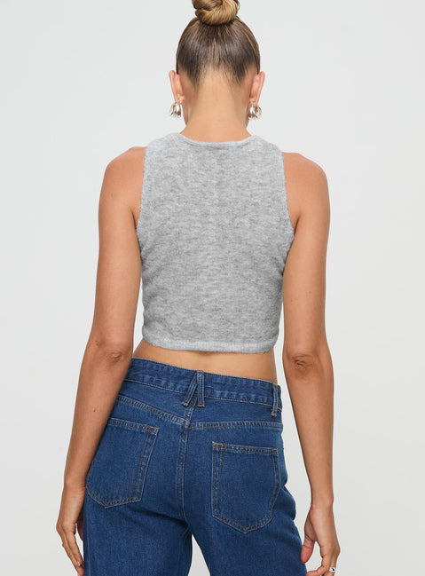 grey knit tank top