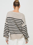 Leifers Striped Sweater Beige / Black