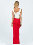 Belle Knit Maxi Skirt Red Princess Polly  Maxi 