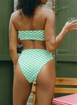 Bikini bottoms Check print  High waisted Brief cut bottom