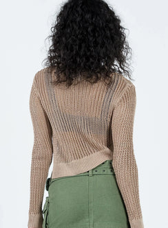 Sweater Knit material Sheer design Split hem at side