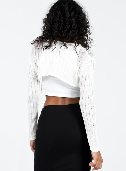 Bolero Knit material Cropped front Flared sleeve  Good stretch