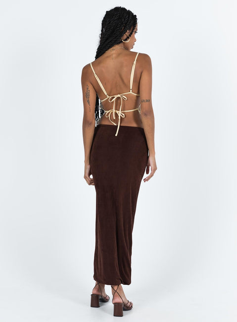 Lorne Maxi Skirt Brown