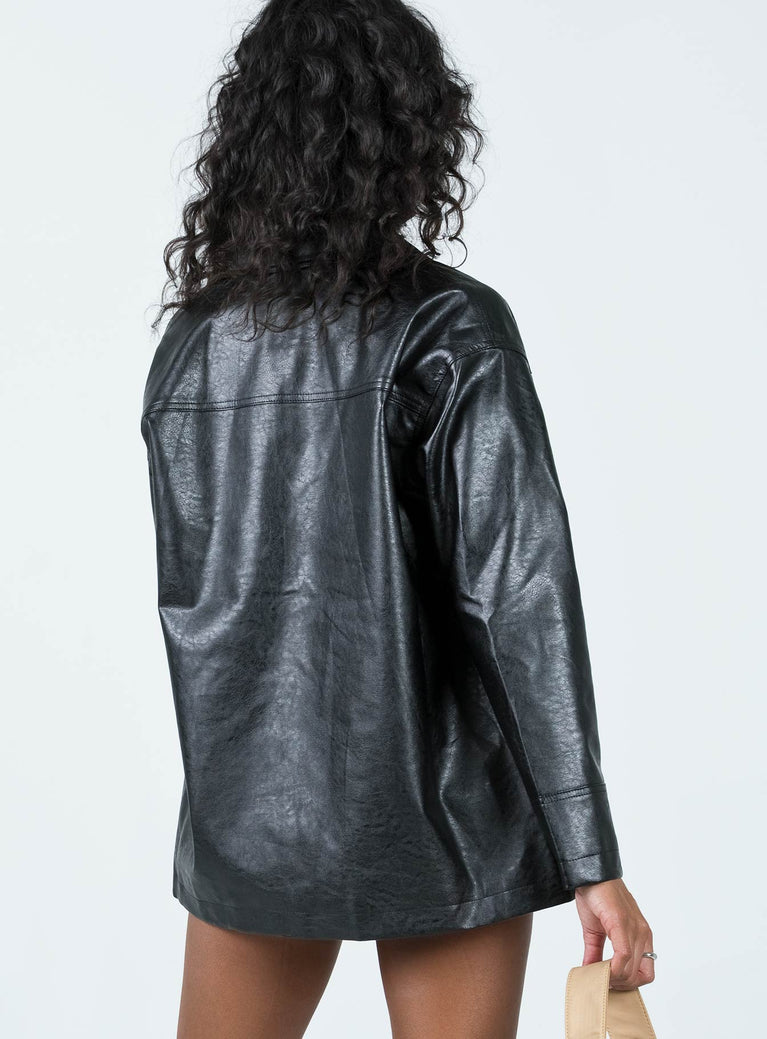 Anuschka Faux Leather Jacket Black
