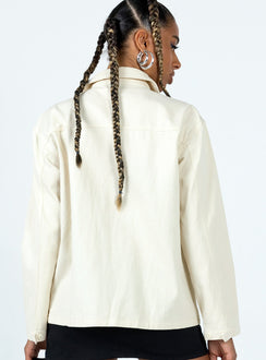 Jacket Relaxed fit 100% cotton Classic collar Buttons fastening at front Twin chest pockets