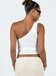 One shoulder top Rib knit material Good stretch