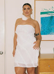 Princess Polly straight  Lars Strapless Mini Dress White Curve