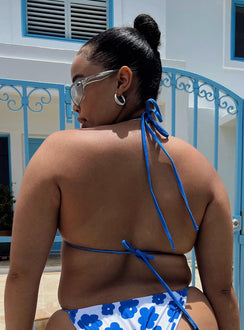 Sasha Bikini Top Blue Floral Curve