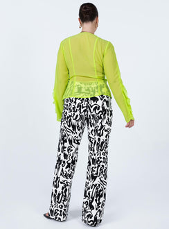 Princess Polly   Motel Zoven Trouser Wrapped Gothic Black / White