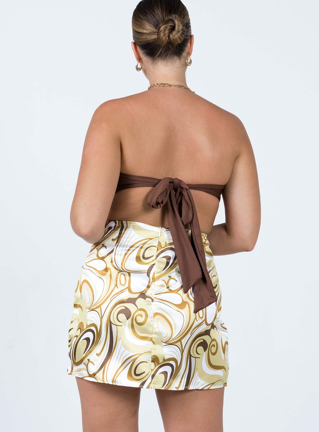 Dillion Mini Skirt Yellow Swirl