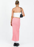 Pink maxi skirt Textured knit material Good stretch Unlined
