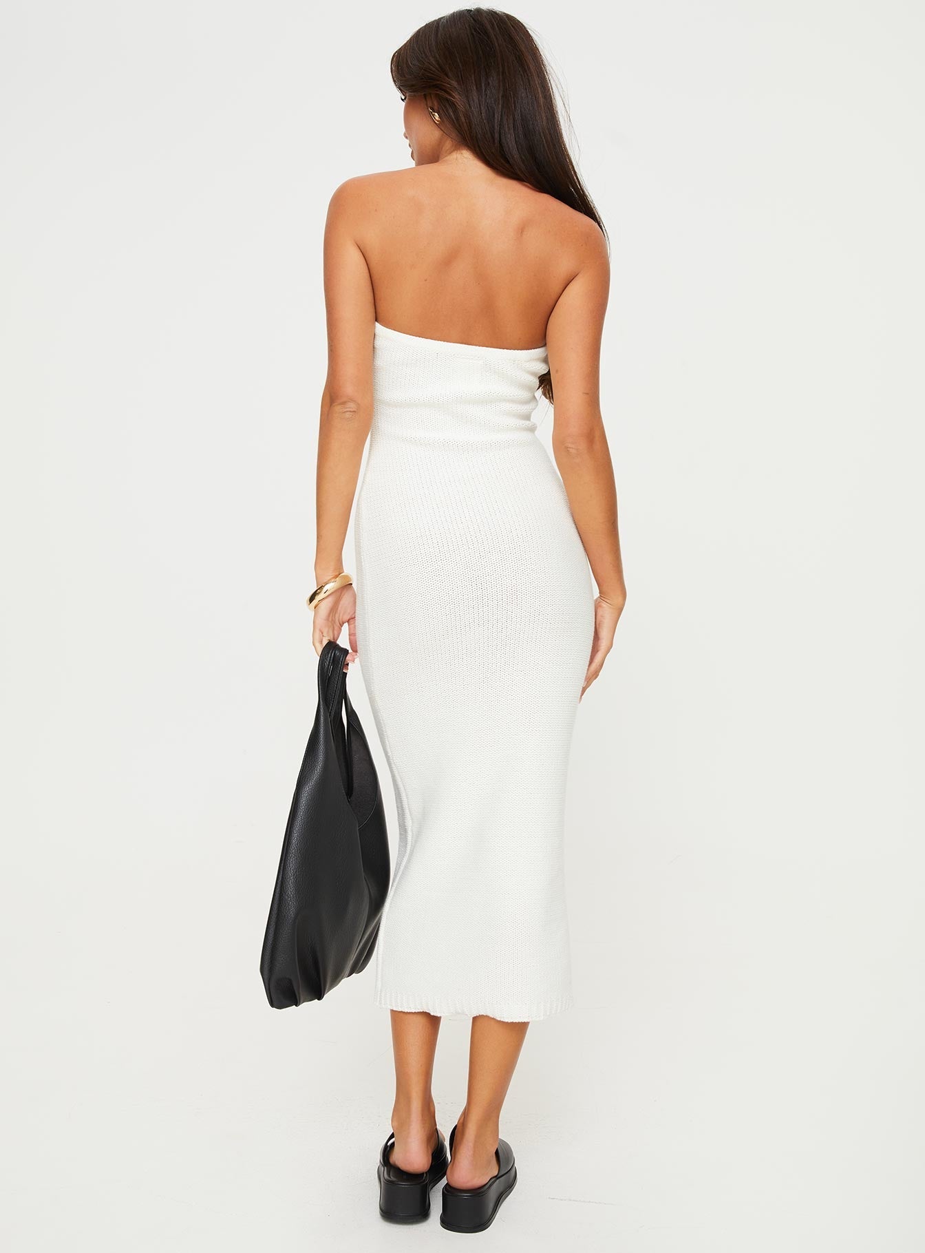 Shop Formal Dress - Flow Strapless Maxi Dress White featured image