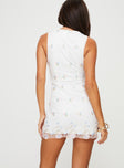 Floral mini dress V-neckline, floral embroidery, invisible zip fastening at side Non-stretch material, fully lined 