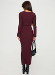 Maxi dress Princess Polly Lower Impact Rib knit material, round neckline, cut out detail at front