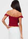 Ayaan Off The Shoulder Top Red