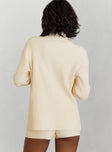 Long sleeve knit shirt Classic collar, button-down fastening at front  Good stretch, unlined 