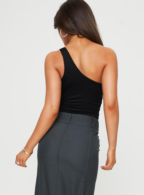 One shoulder bodysuit High cut leg, cheeky bottom, press clip fastening Good stretch, fully lined 