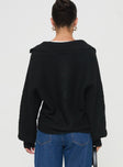 Soft knit sweater Relaxed style, notched neckline, balloon sleeves Good stretch, unlined  Princess Polly Lower Impact