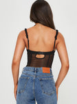 Bodysuit Fixed straps, wire cups, sweetheart neckline, clasp fastening at back, press clip fastening,