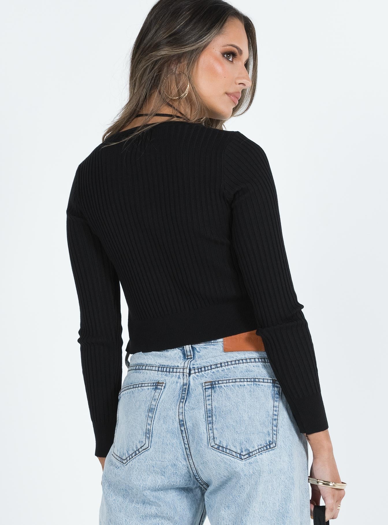 Maloney Sweater Black Princess Polly  Cropped 