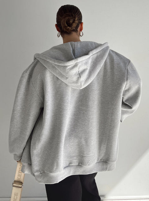 Florida Zip Up Sweatshirt Grey Curve Princess Polly  long 