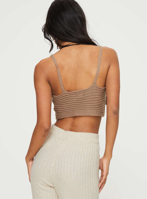 Knit Top  Sweetheart neckline, cropped style