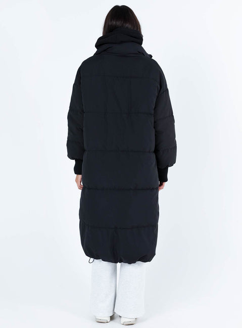 Abe Longline Puffer Jacket Black