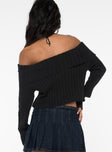Off the shoulder knit sweater, slim fitting, folded neckline Good stretch, unlined 