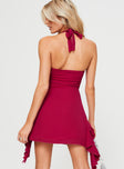 Princess Polly Scoop Neck  Riven Mini Dress Red