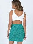 Leo Knit Mini Skirt Green