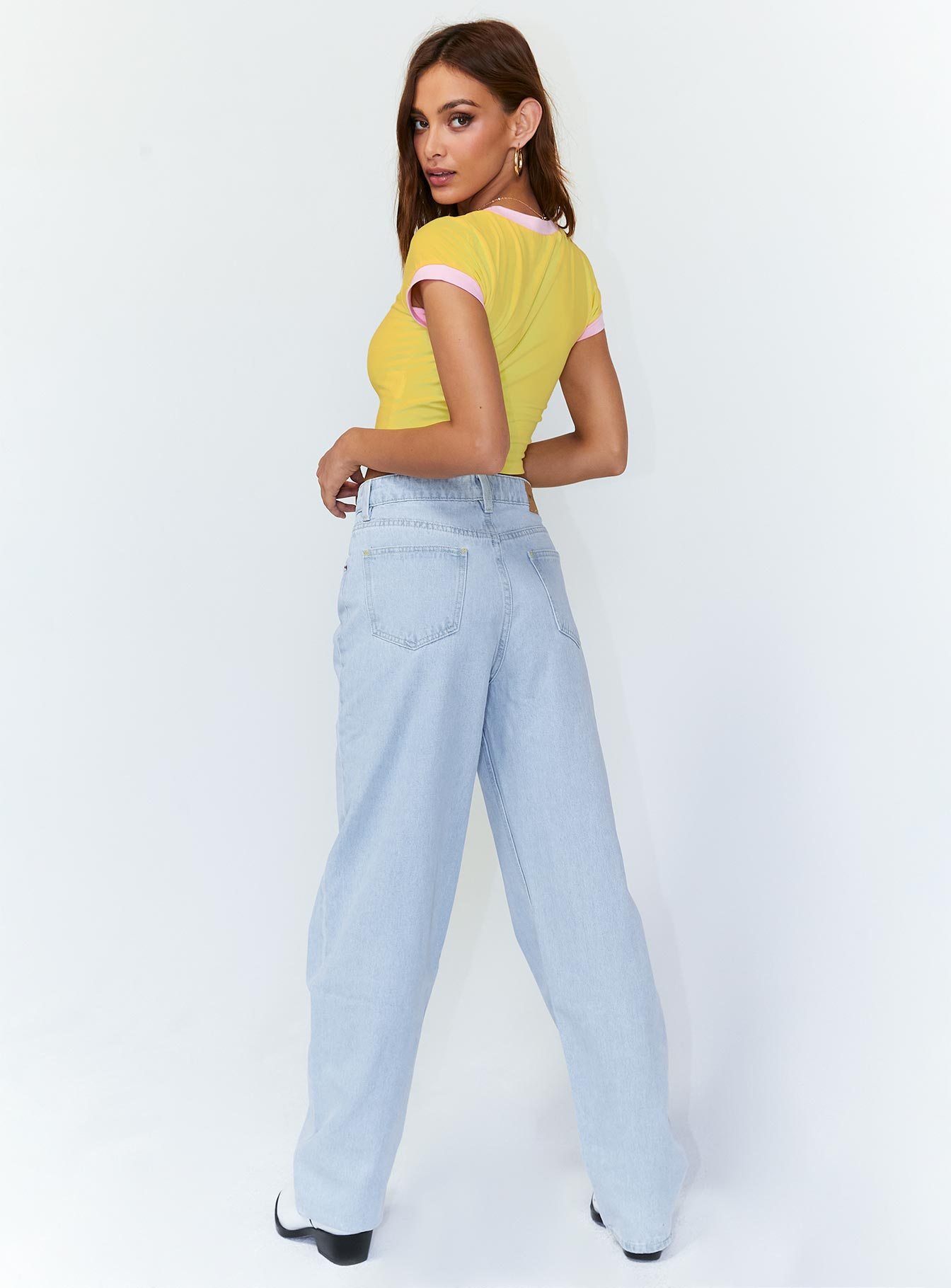 Princess Polly High Rise  Motel Parallel Jeans Super Light Wash