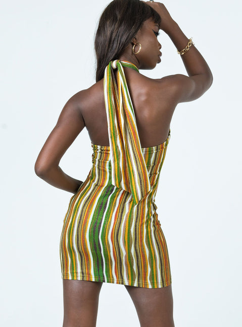 Princess Polly   Paradise Fever Mini Dress Brown Multi