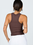 Play The Game Tank Top Brown