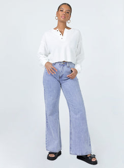 Mia Cropped Henley White