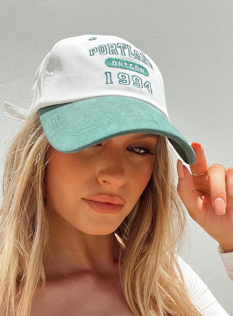 Cap Embroidered graphic Adjustable strap at back OSFM