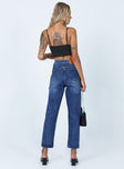 Princess Polly Mid Rise  Asymmetric Exposed Button Fly Mid Wash Mom Jeans