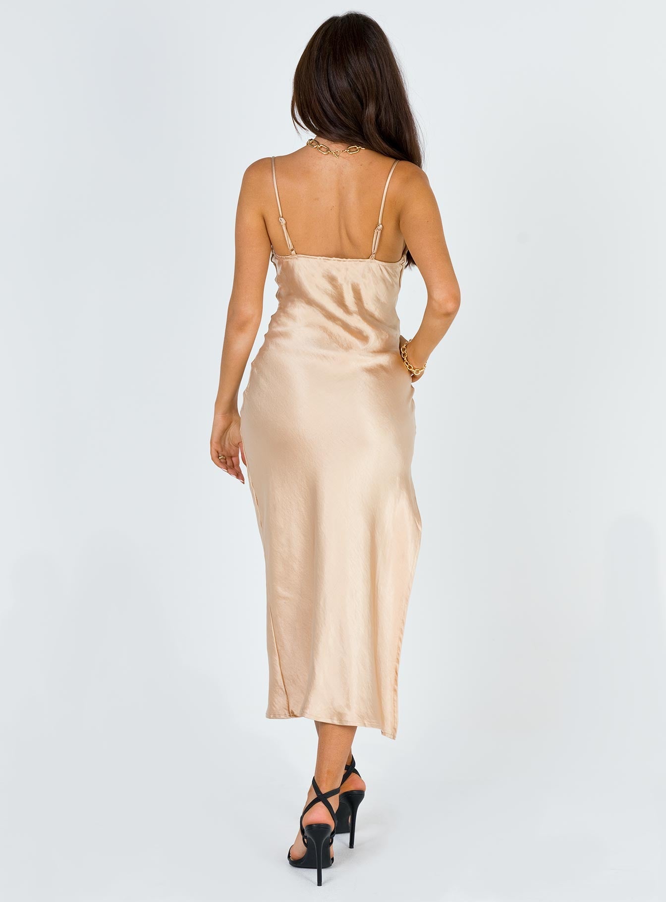 Princess Polly Dress  Zamora Midi Dress Champagne
