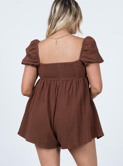 Lorna Playsuit Brown